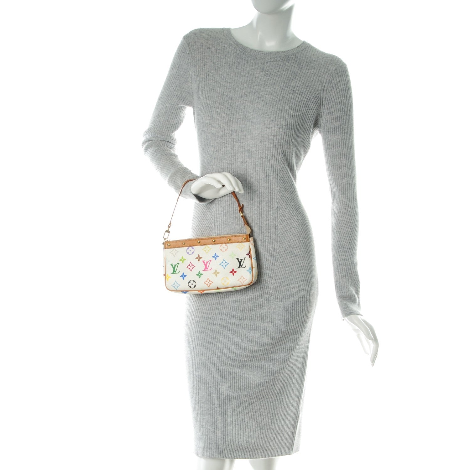 Louis Vuitton Monogram Multicolor Pochette Accessories White 2 of 7