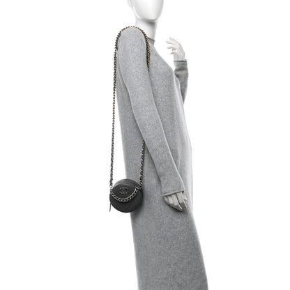 Chanel Lambskin Quilted Chanel 19 Round Clutch With Chain Grey 2 of 10