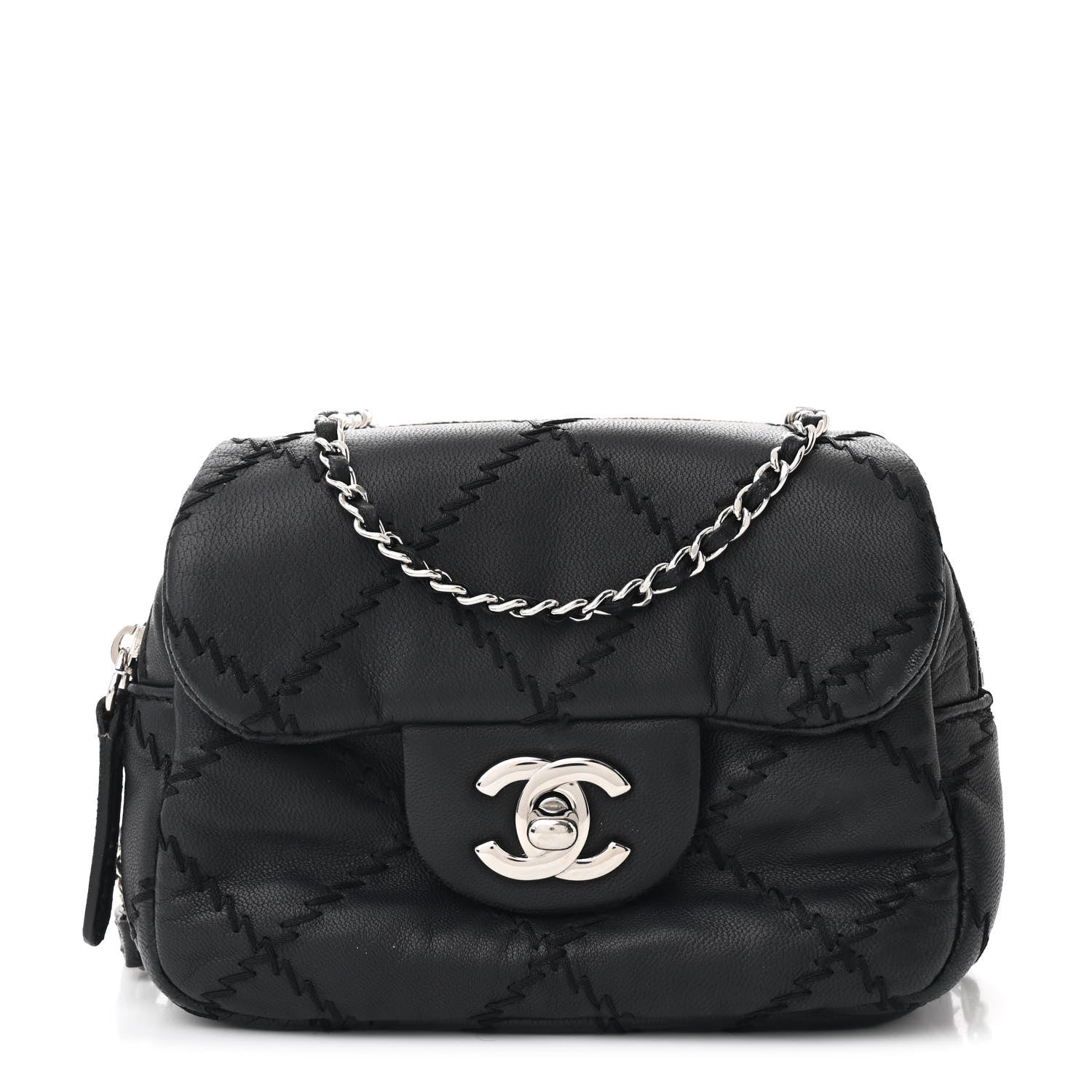 Chanel Lambskin Stitched New Mini Flap Black 1 of 13