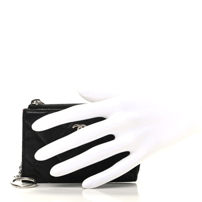 Chanel Lambskin Quilted Key Holder Case Black 2 of 7