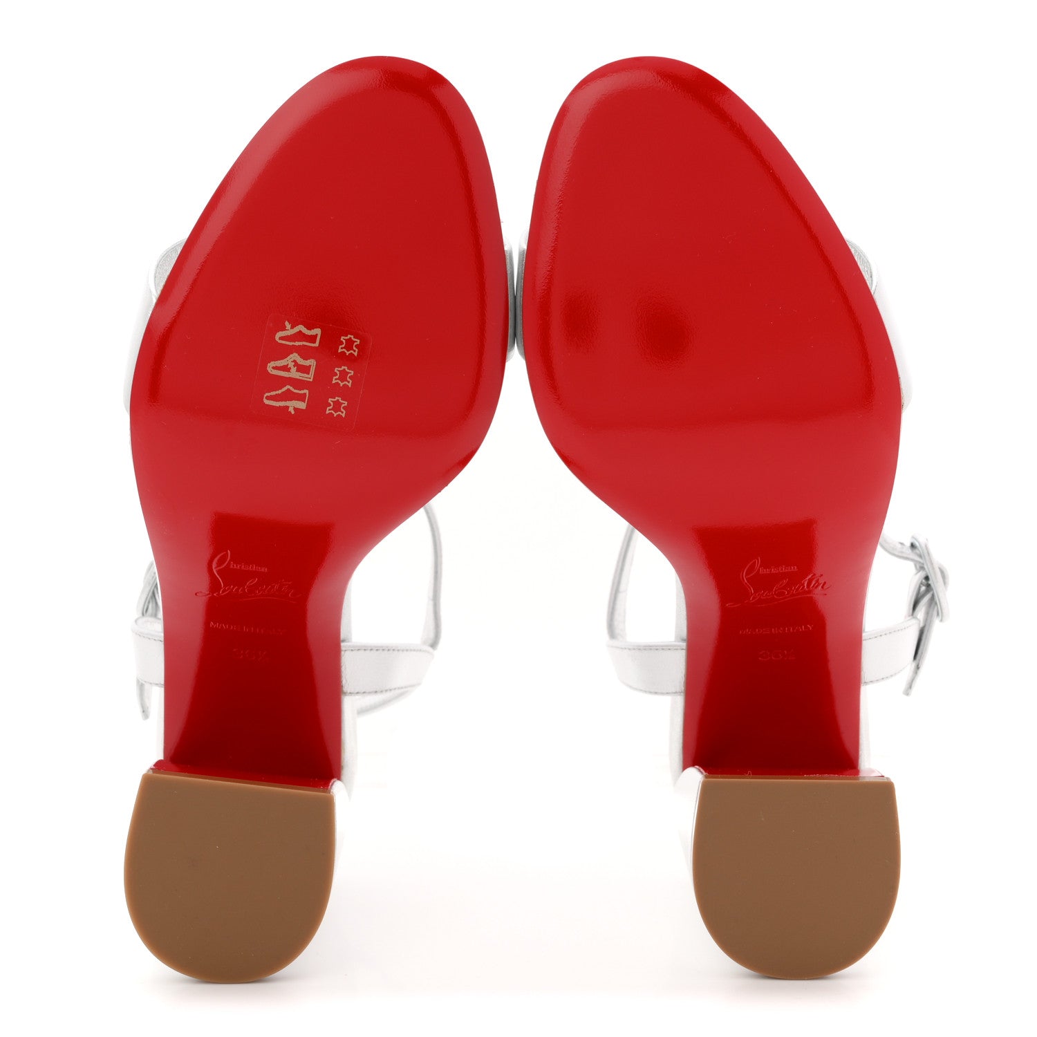 Christian Louboutin Nappa Laminata Miss Jane 85 Sandal Pumps 36.5