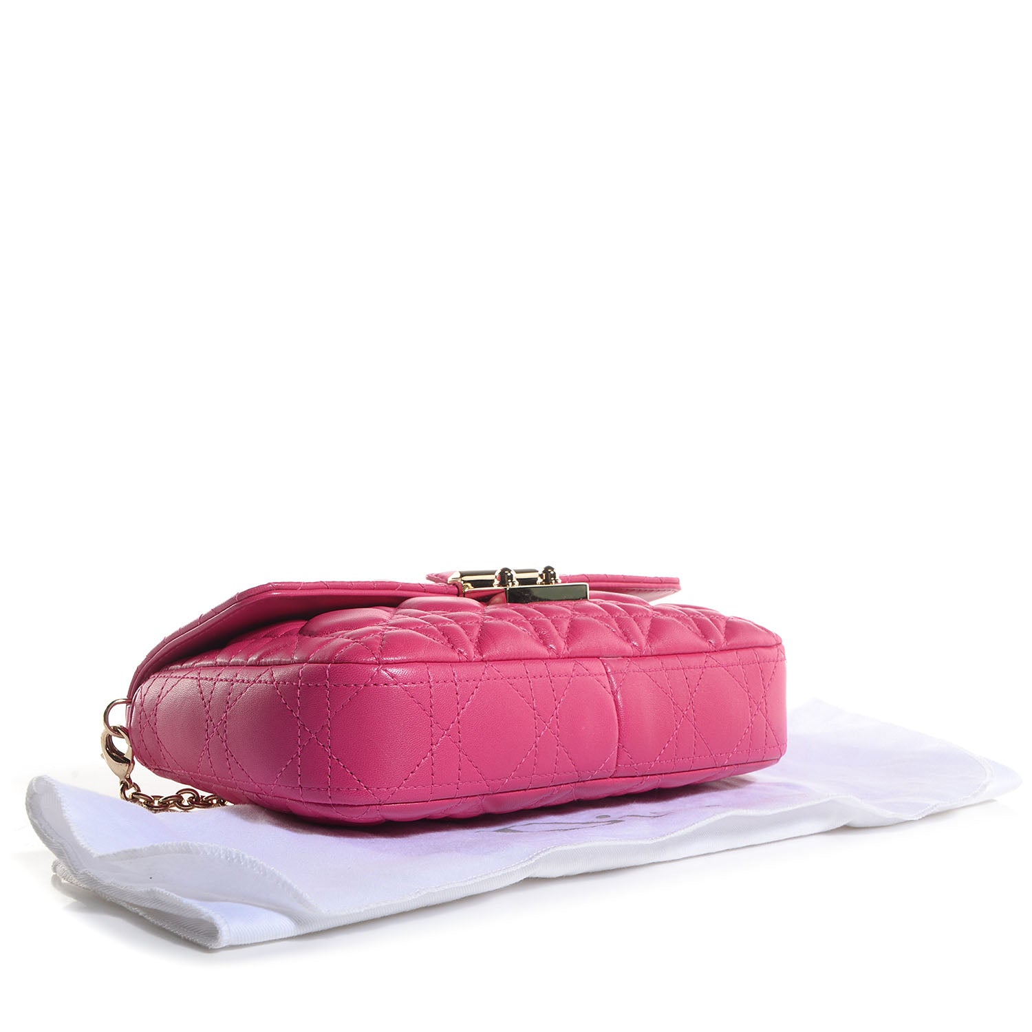 Christian Dior Lambskin Cannage Miss Dior Promenade Pouch Fuchsia 4 of 9