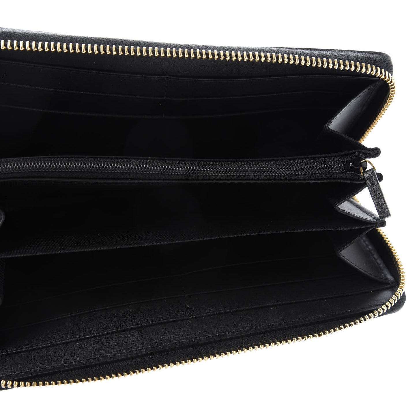 Suede Patent GG Web Ophidia Zip Around Wallet Black