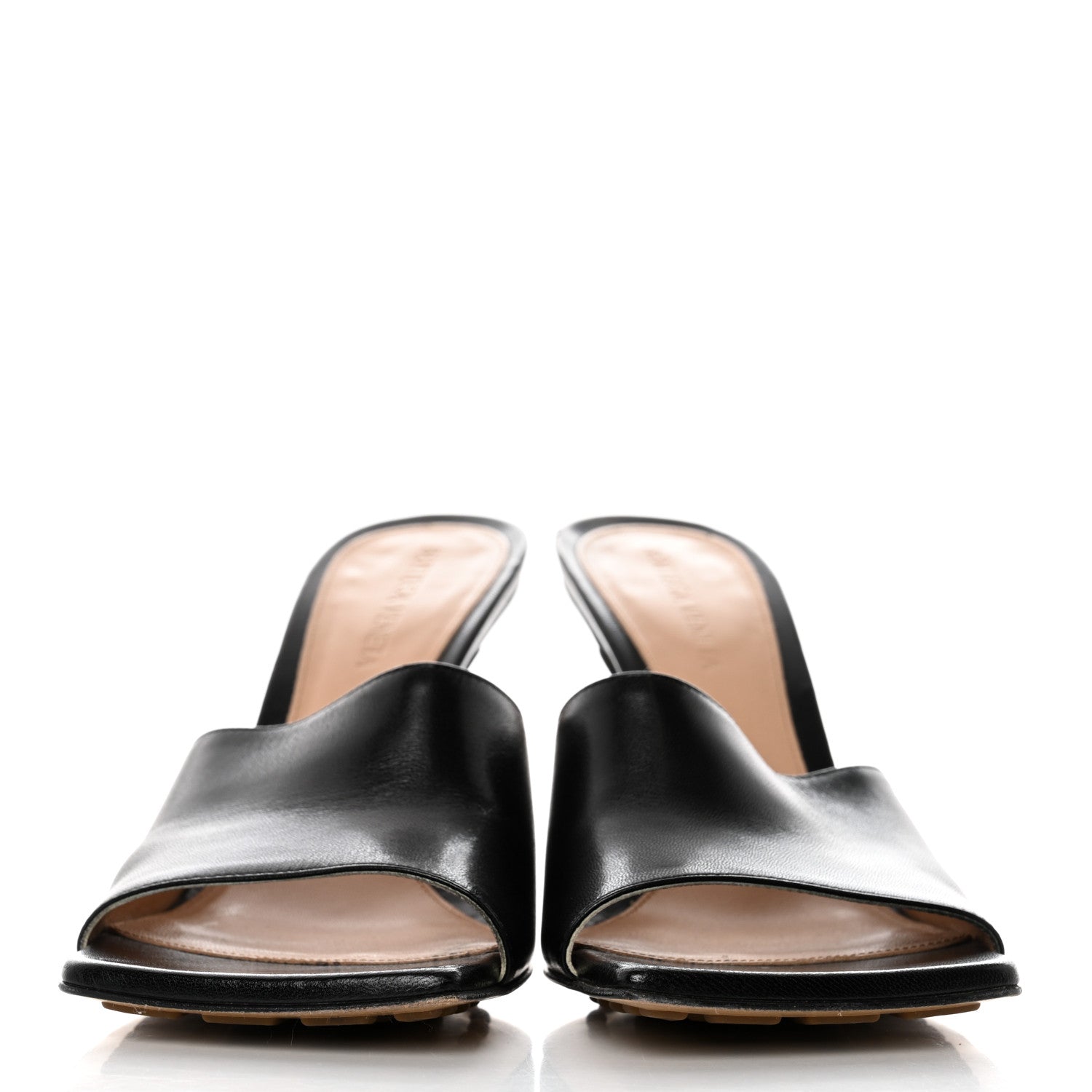Bottega Veneta Lambskin Stretch Mule Sandals 37.5 Black 2 of 7