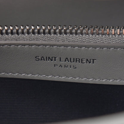 Saint Laurent Calfskin Y Quilted Monogram Medium Loulou Chain Satchel Light Gray 6 of 17