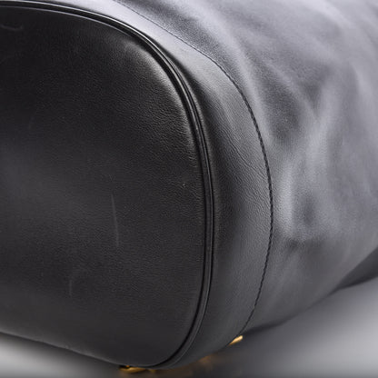 Gucci Calfskin XL Bamboo Drawstring Sling Black 6 of 10