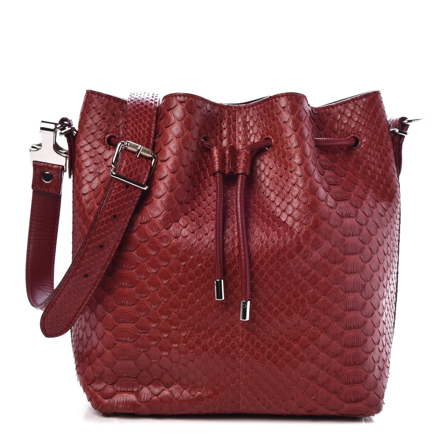 Python Medium Bucket Bag Garnet