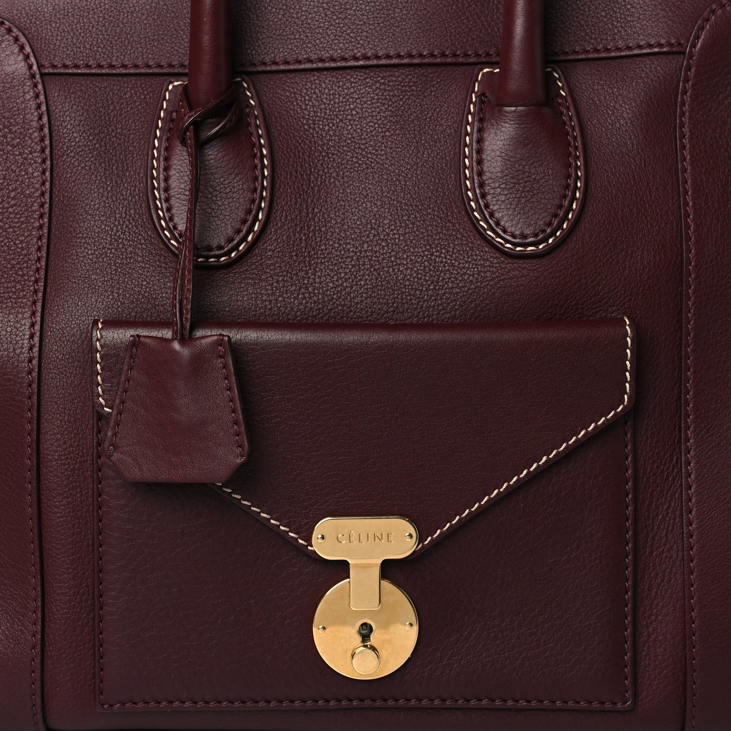 Celine Smooth Calfskin Mini Envelope Luggage Burgundy 8 of 11