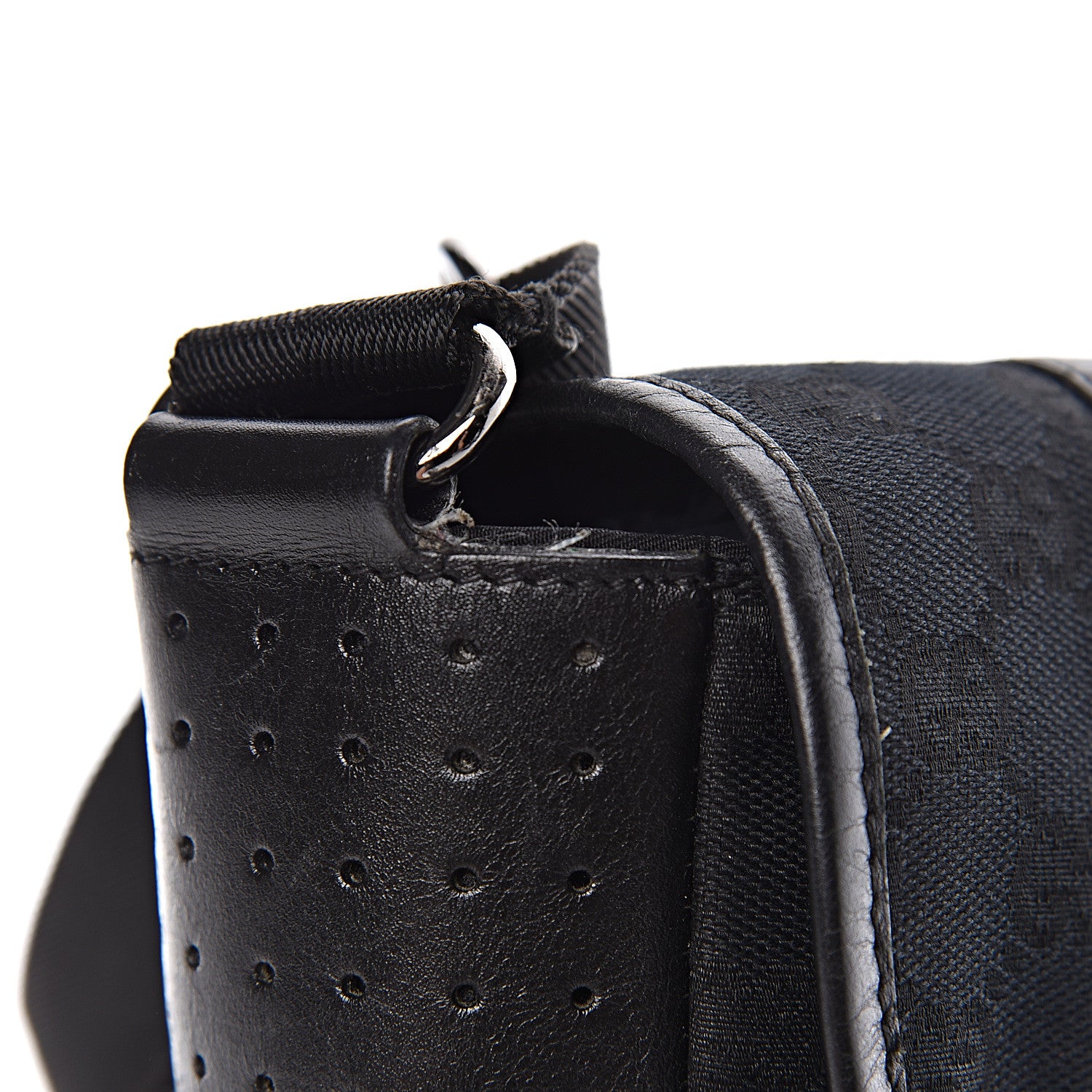 Gucci Monogram Small Double Buckle Flap Messenger Bag Black 15 of 19