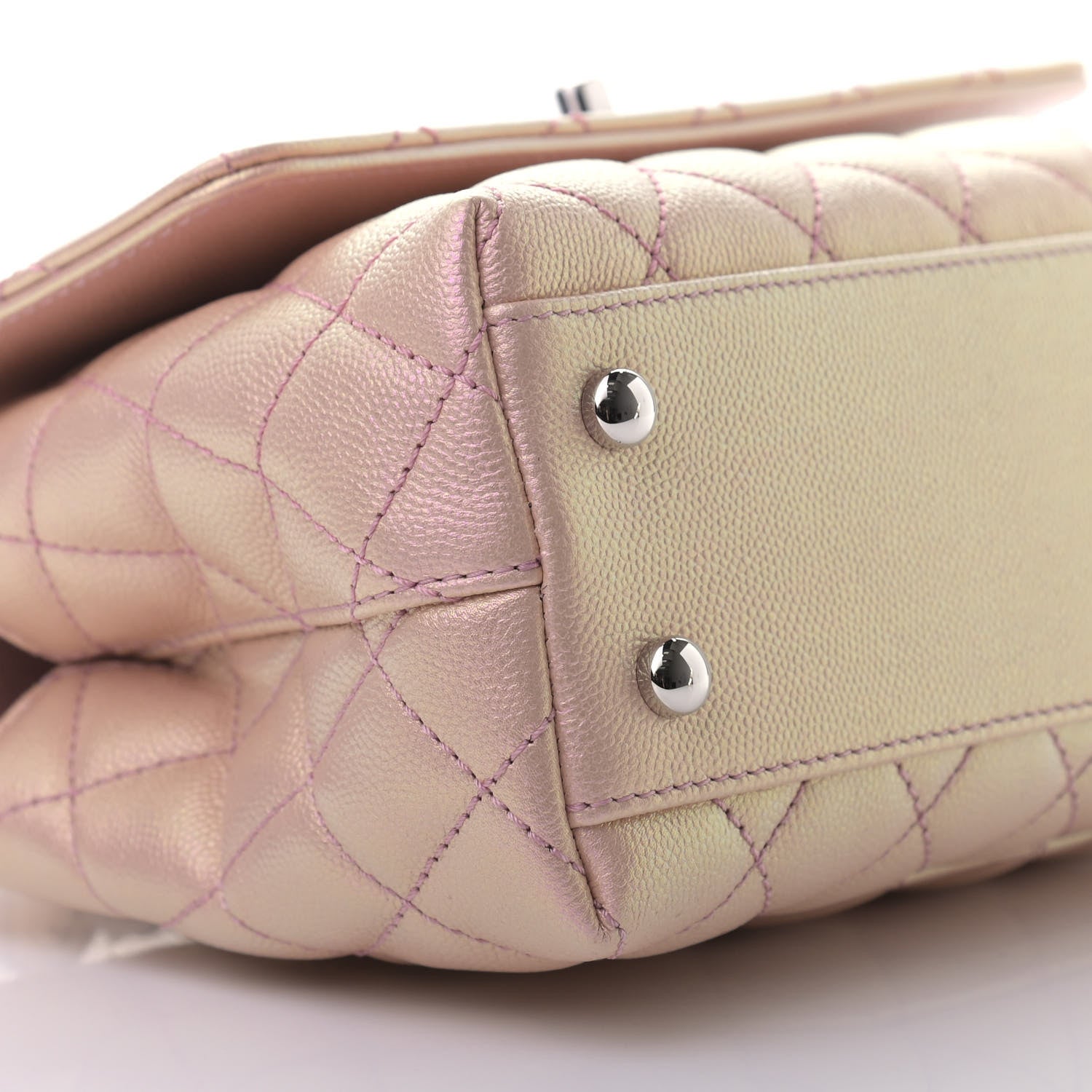 Chanel Iridescent Caviar Quilted Mini Coco Handle Flap Pink 8 of 10