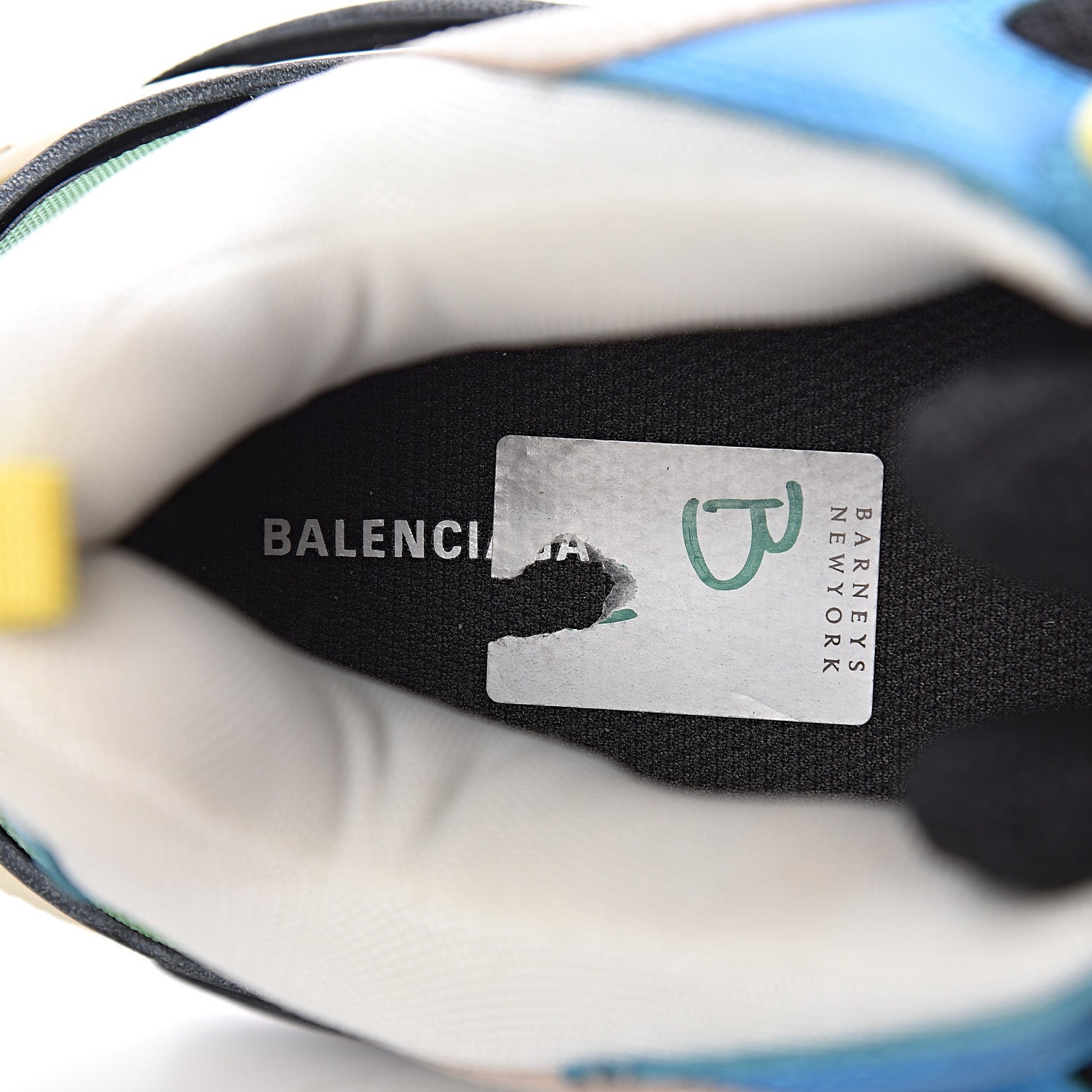 Balenciaga Fabric Mesh Nappa Mens Triple S Sneakers 47 Bleu White Vert Jaune 6 of 11