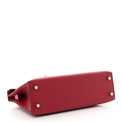 Hermes Epsom Tri-Color Mini Kelly Sellier 20 Rubis Rose Azalee Rouge H 4 of 11