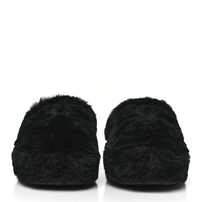 Chanel Shearling CC Flat Mules 37 Black 2 of 18