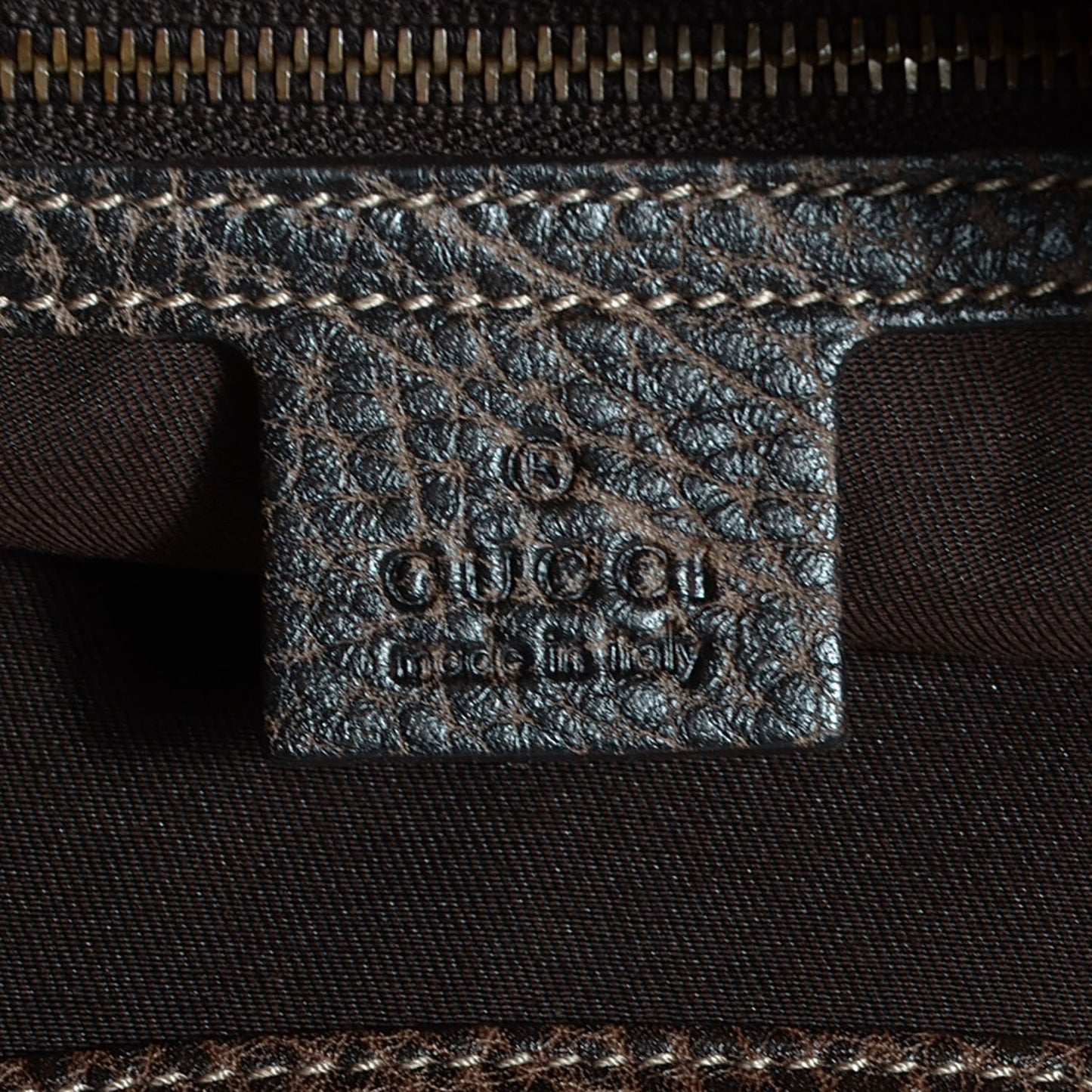 Guccissima New Pelham Large Shoulder Bag Dark Brown