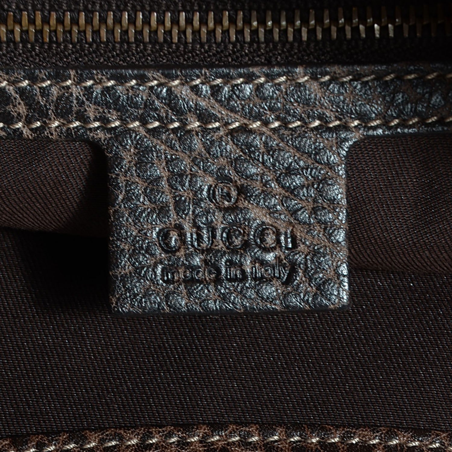 Gucci Guccissima New Pelham Large Shoulder Bag Dark Brown 6 of 7