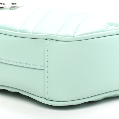 Gucci Calfskin Matelasse Mini GG Marmont Crossbody Bag Water Green 8 of 9
