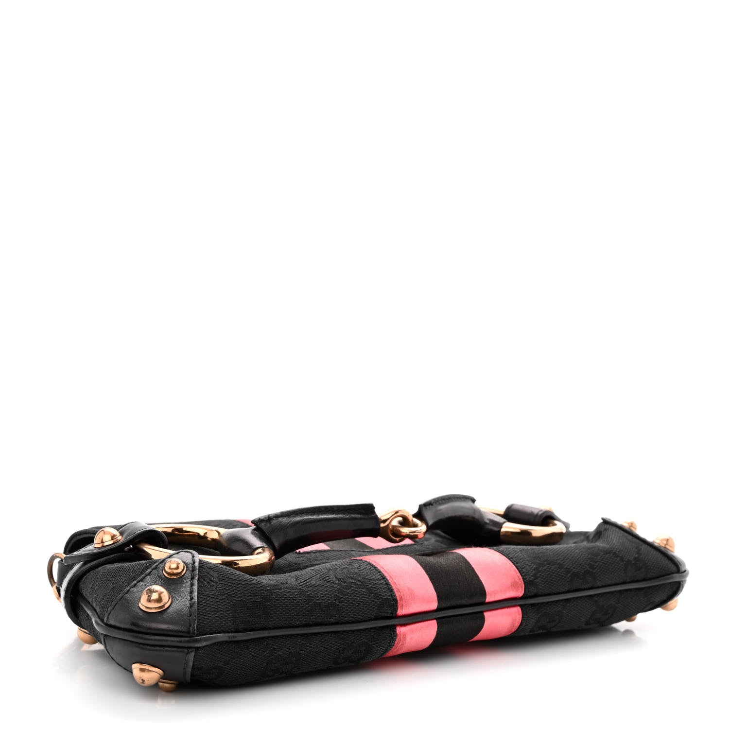 Gucci Monogram Horsebit Web Clutch Black 4 of 13