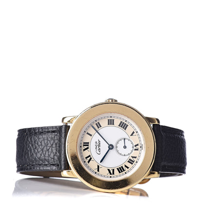 Cartier Sterling Silver Vermeil Calfskin 33mm Must De Cartier Quartz Watch 3 of 8