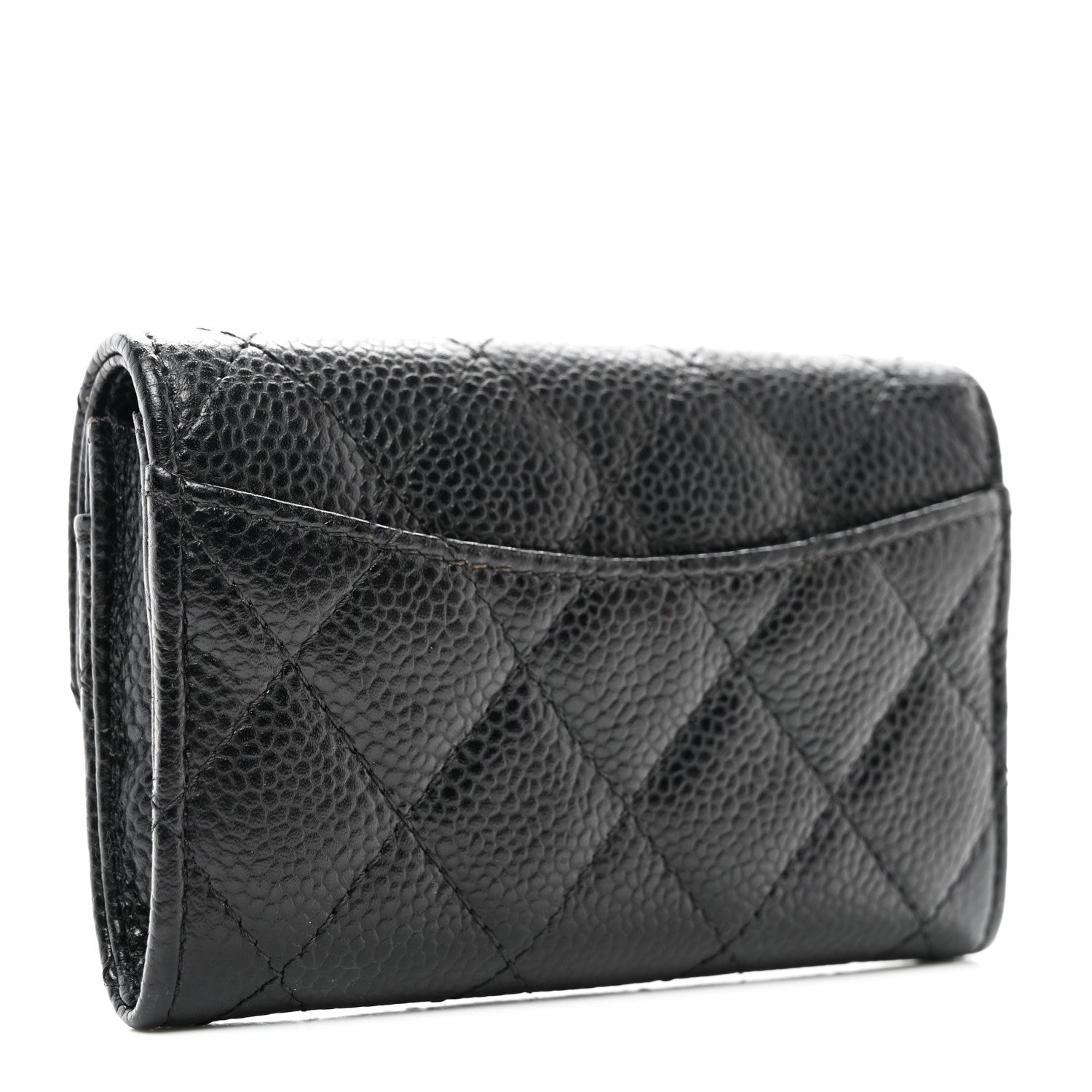 Chanel Caviar Quilted Flap Card Holder Wallet Black 3 of 9