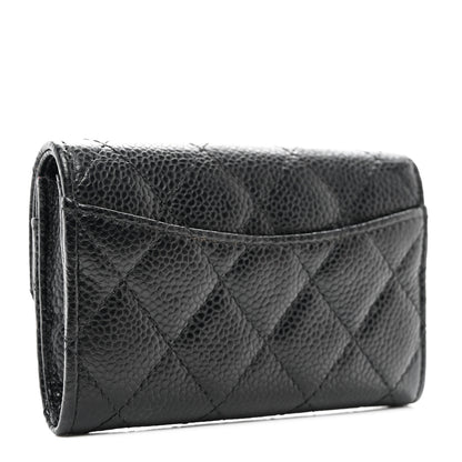 Chanel Caviar Quilted Flap Card Holder Wallet Black 3 of 9