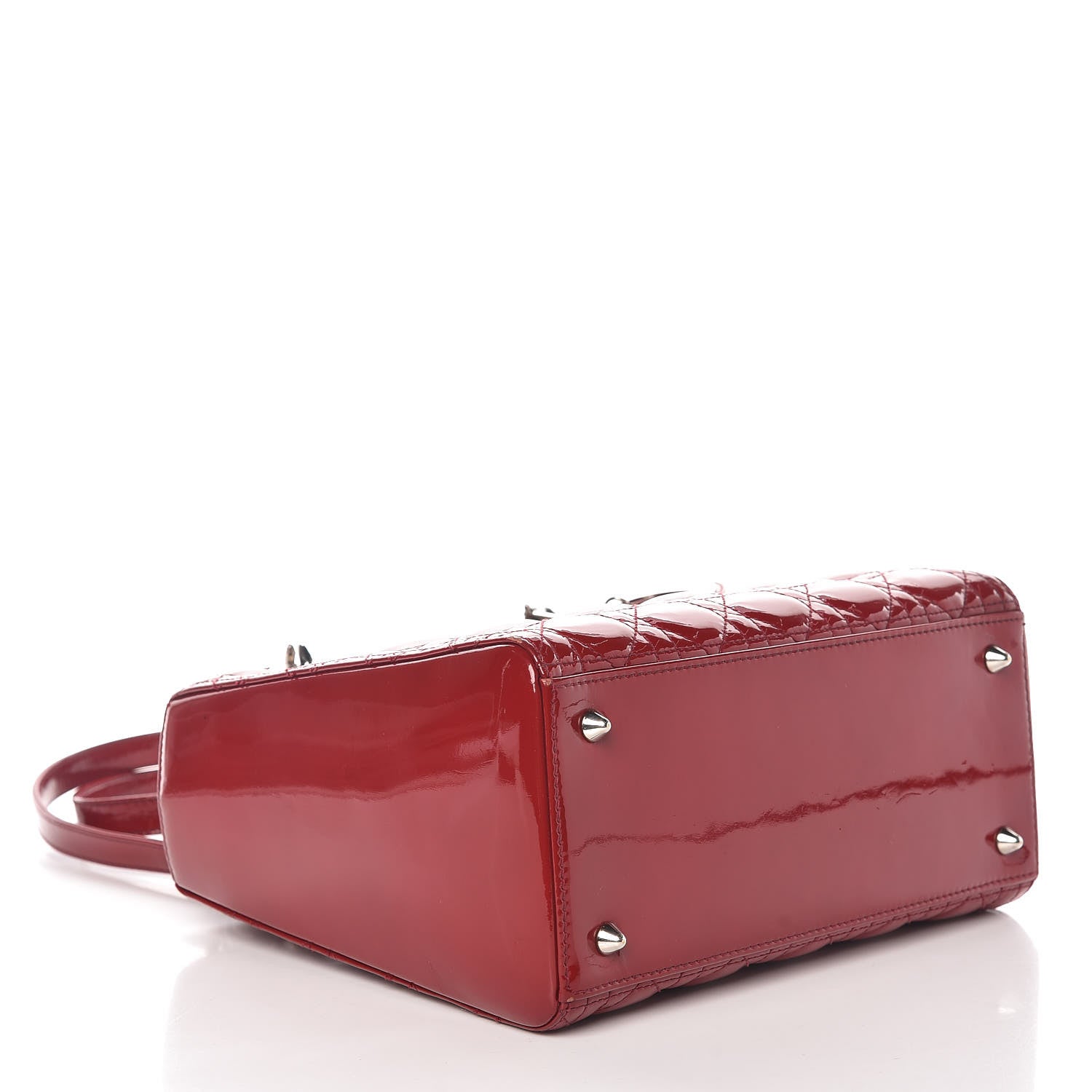 Christian Dior Patent Cannage Medium Lady Dior Red 4 of 16