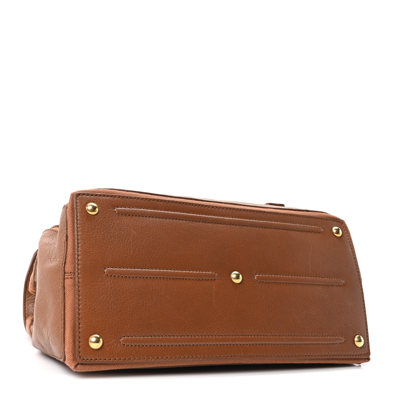 Saint Laurent Calfskin Canvas Medium Muse Two Brown 3 of 9