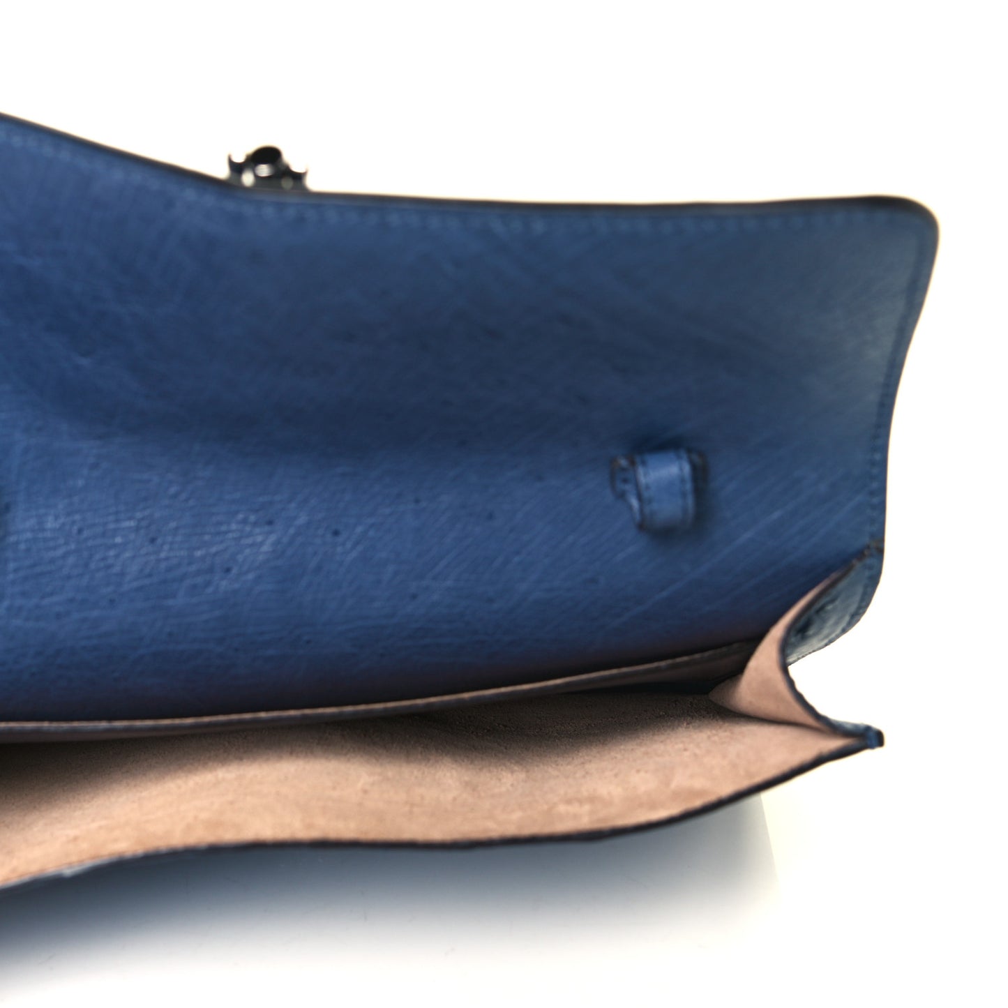 Ostrich Jackie Convertible Shoulder Bag Blue