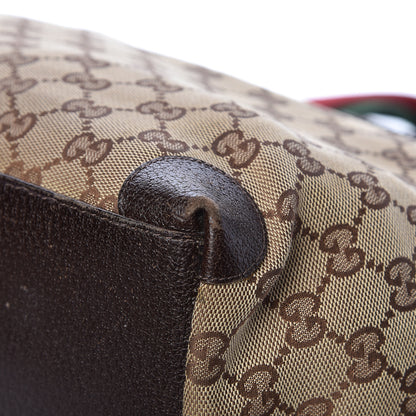 Gucci GG Monogram Medium Web Handle Bucket Tote Dark Brown 20 of 26