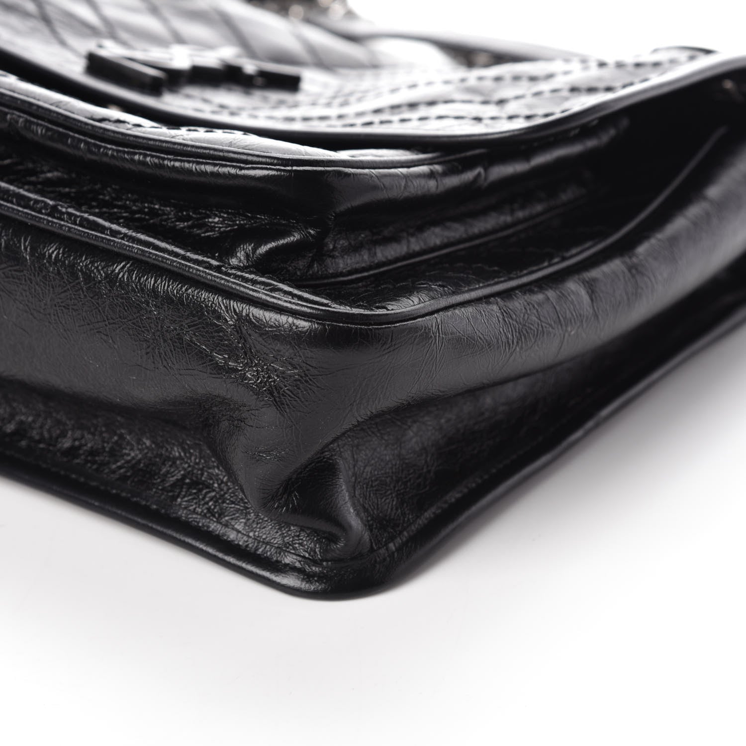 Saint Laurent Crinkled Calfskin Matelasse Monogram Large Niki Chain Satchel Black 9 of 9