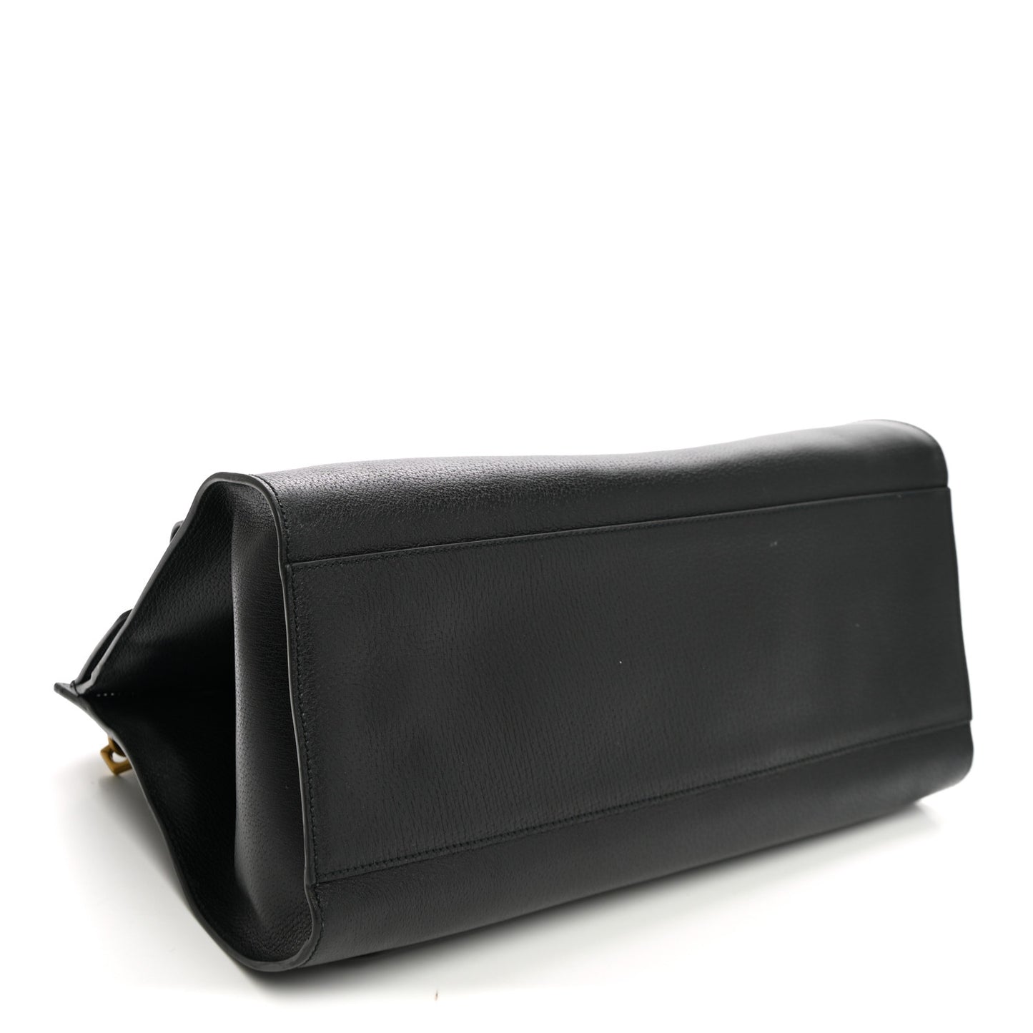 Grained Calfskin Web Crystal Butterfly Stripe Large Totem Top Handle Bag Black