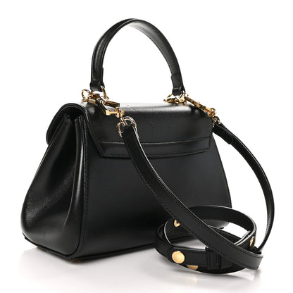 Gucci Glazed Textured Calfskin Mini Horsebit 1955 Top Handle Flap Bag Black 3 of 11