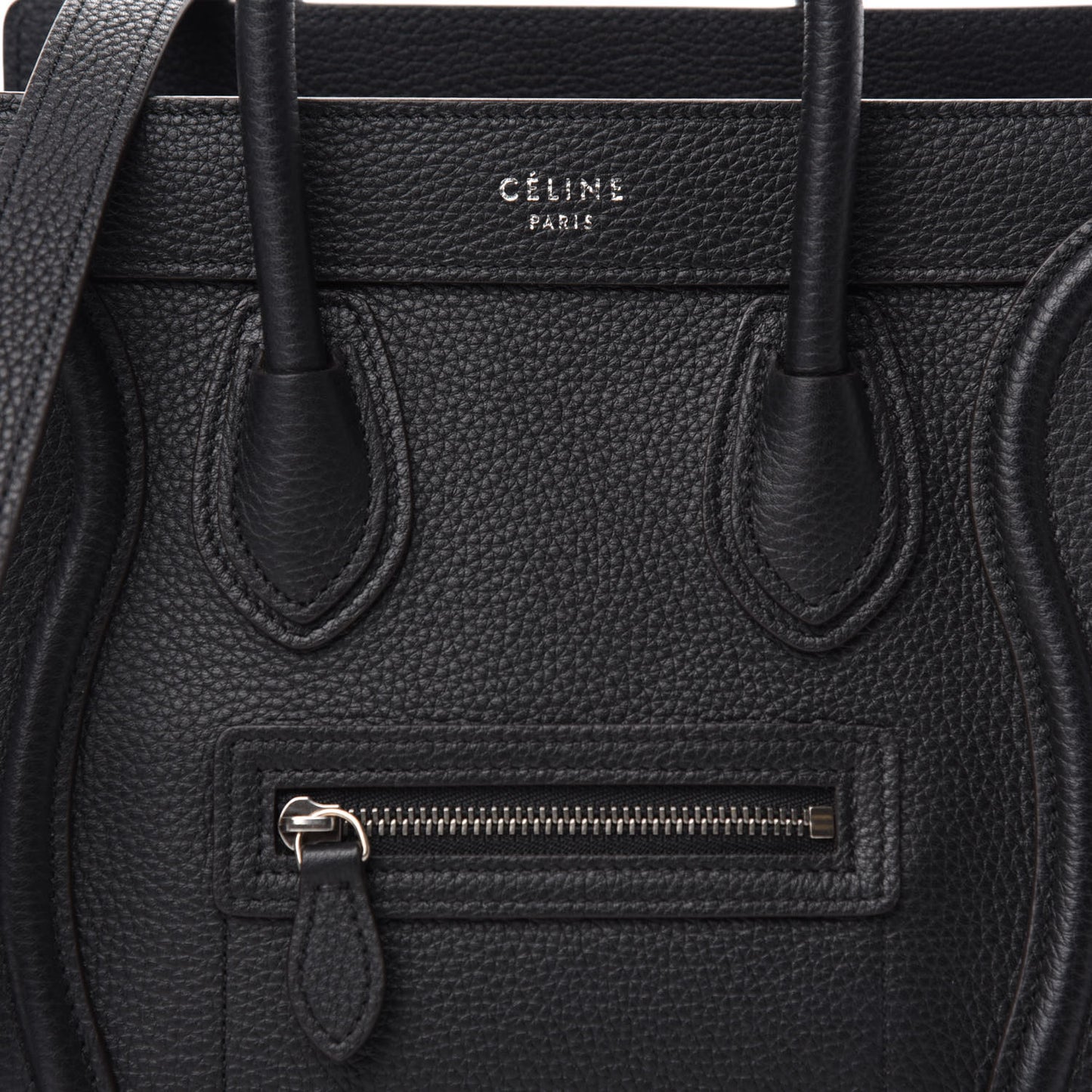 Drummed Calfskin Nano Luggage Black