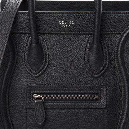 Celine Drummed Calfskin Nano Luggage Black 9 of 9