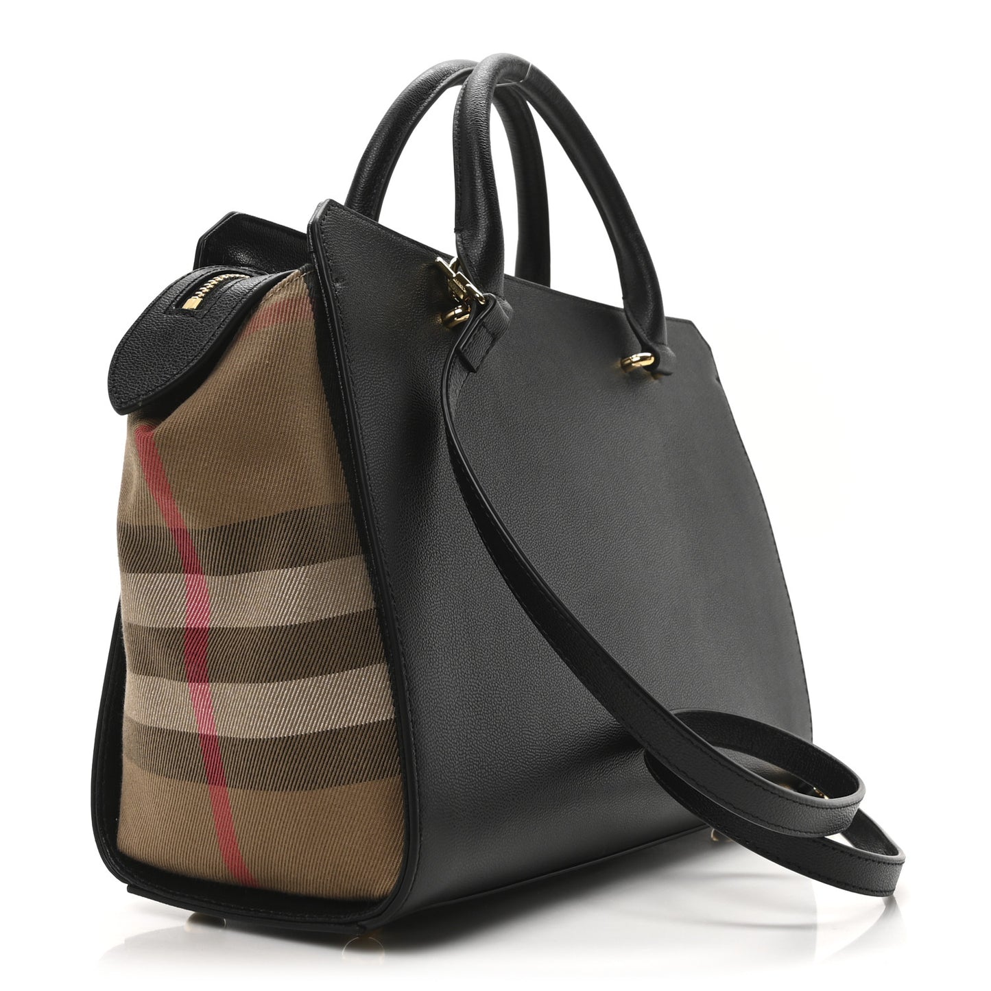 Calfskin Mega Check Small Banwell Tote Black