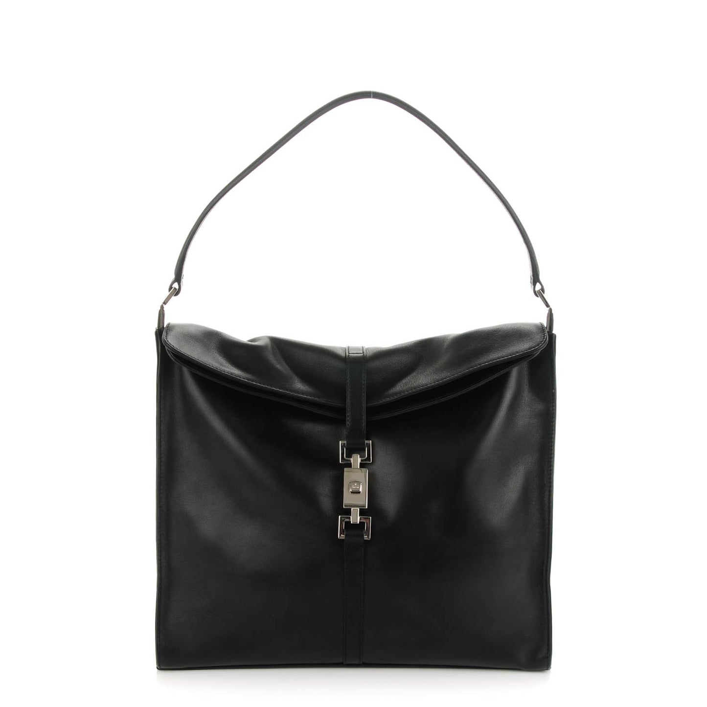 Calfskin Bardot Shoulder Bag Black