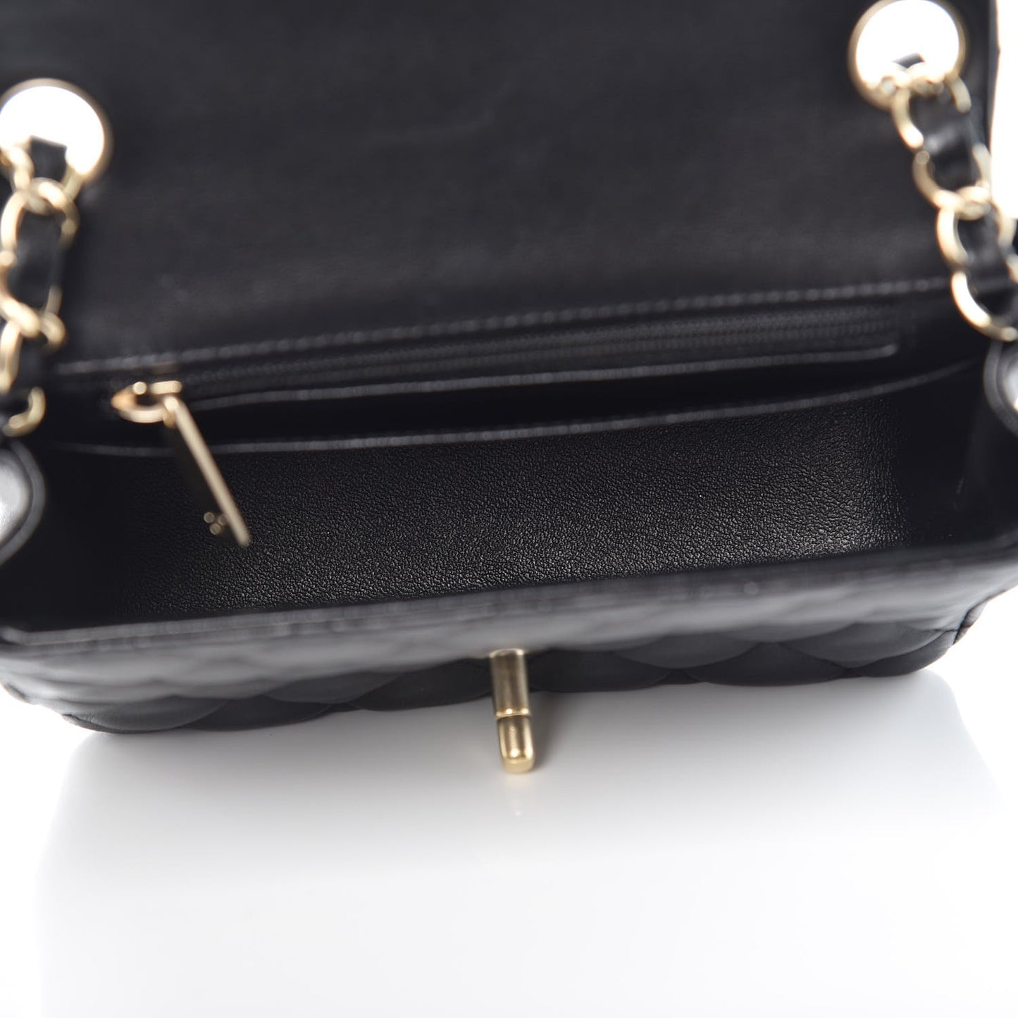Lambskin Quilted Mini Square Flap Black