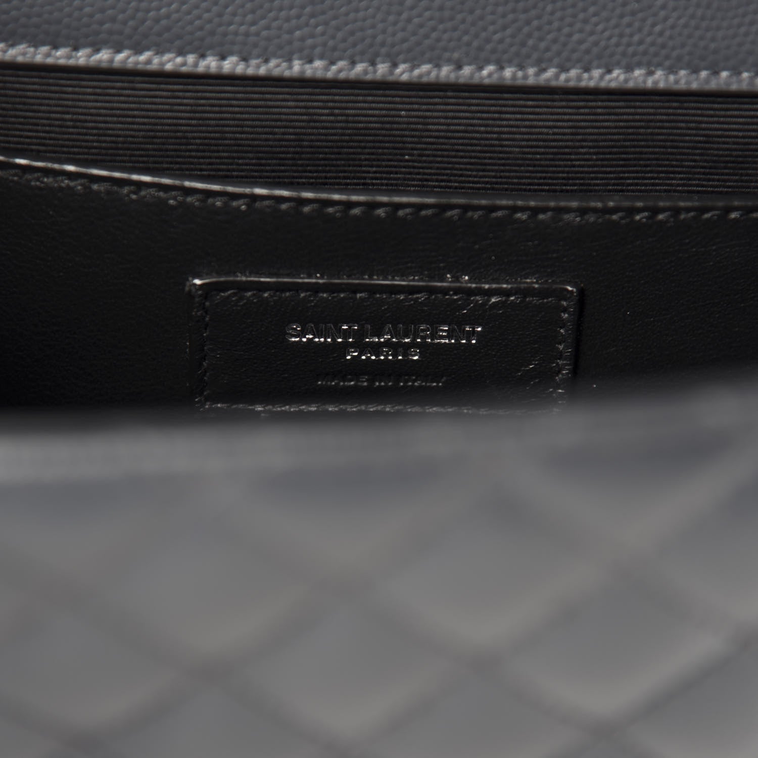 Saint Laurent Grain De Poudre Textured Mixed Matelasse Medium Triquilt Monogram Satchel Dark Smoke 8 of 10
