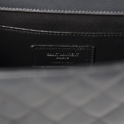 Saint Laurent Grain De Poudre Textured Mixed Matelasse Medium Triquilt Monogram Satchel Dark Smoke 8 of 10
