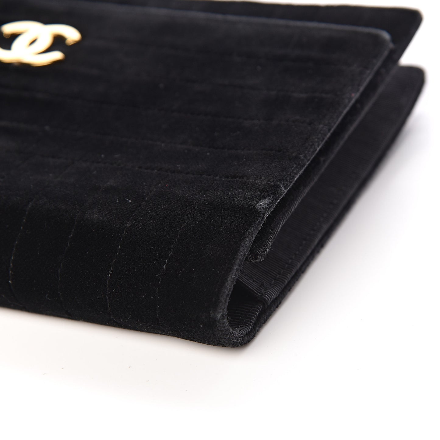 Velvet Vertical Horizontal Quilt Single Flap Black