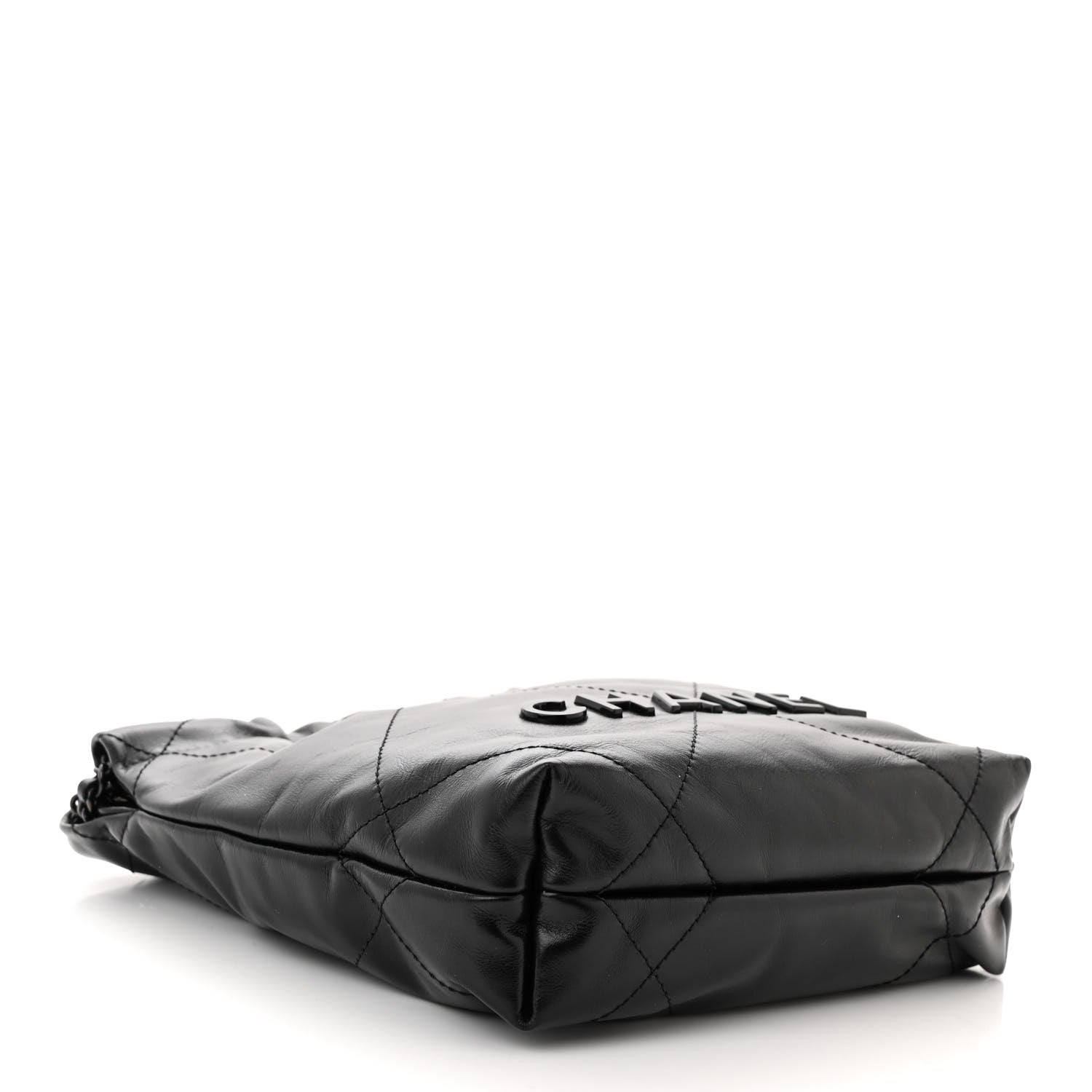 Chanel Shiny Calfskin Quilted Monochrome Mini Chanel 22 Black 4 of 10