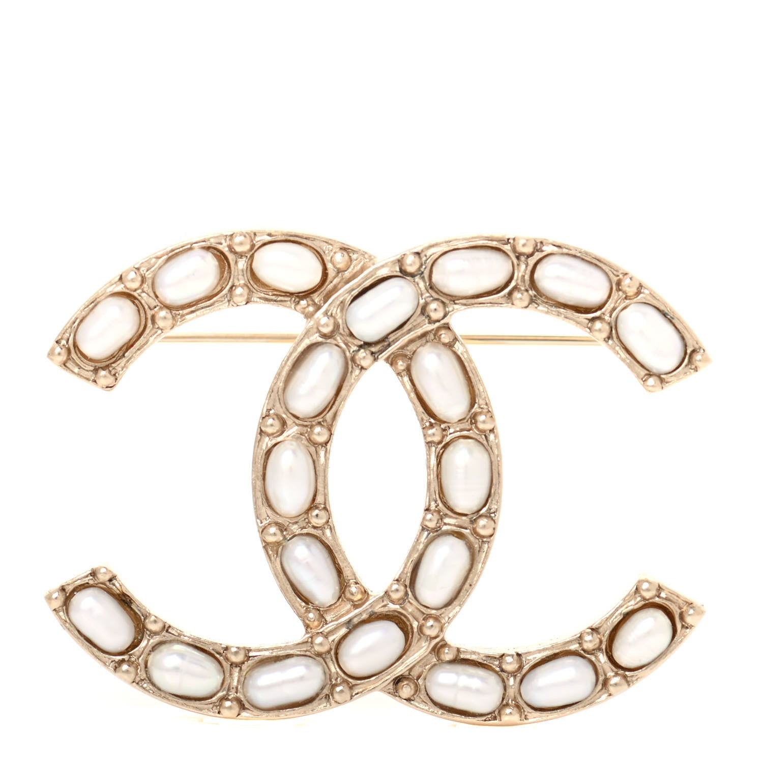 Chanel Pearl Studded CC Brooch Pin 1 of 4