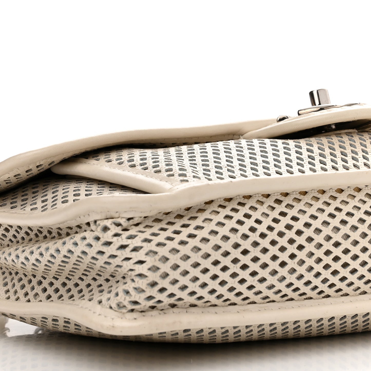 Perforated Calfskin Up In The Air Flap White