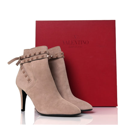 Valentino Garavani Suede Monochrome Rockstud Flair 85mm Ankle Boots 39 Rose Cannelle 23 of 24
