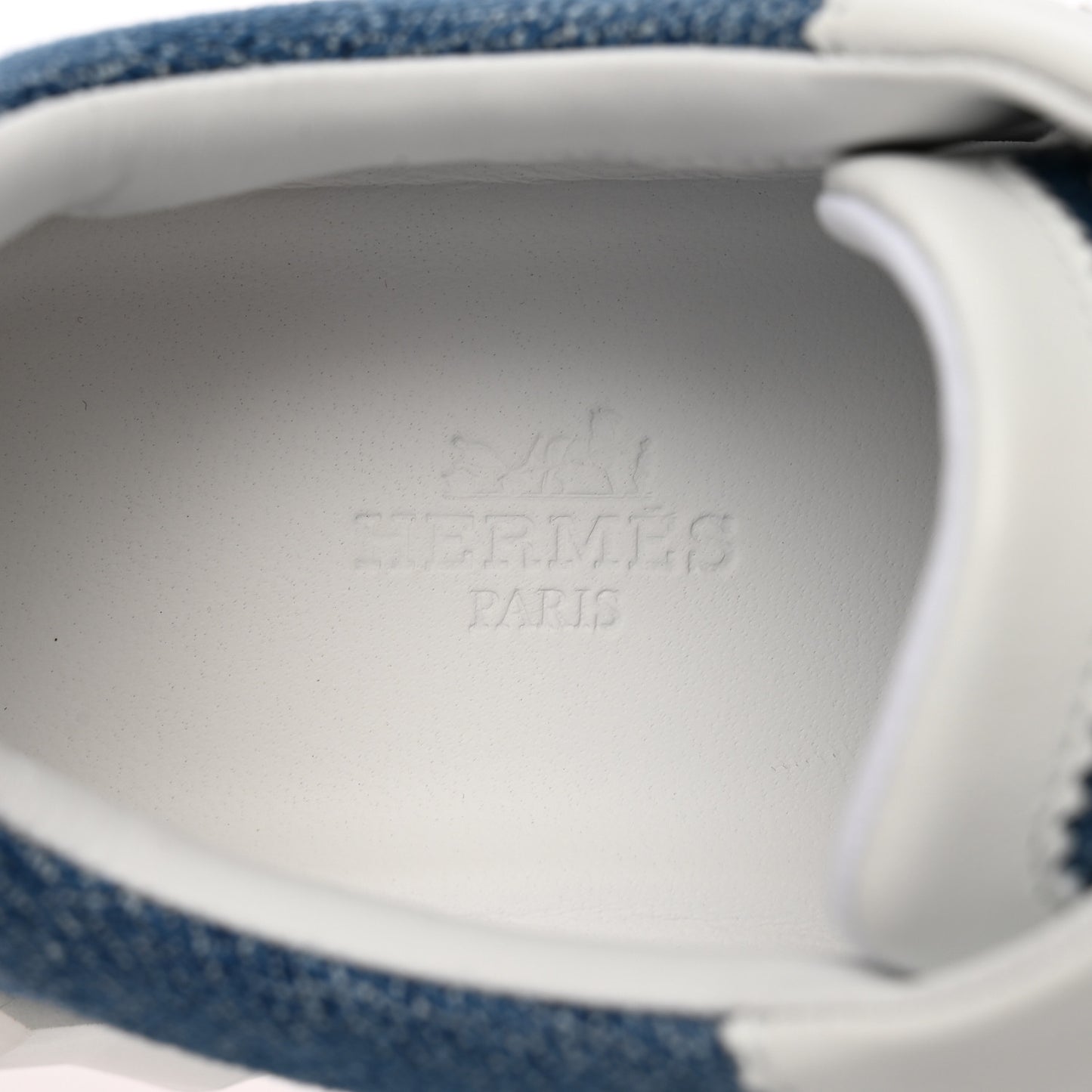 Denim Suede Goatskin Bouncing Sneakers 37 Bleu Clair White
