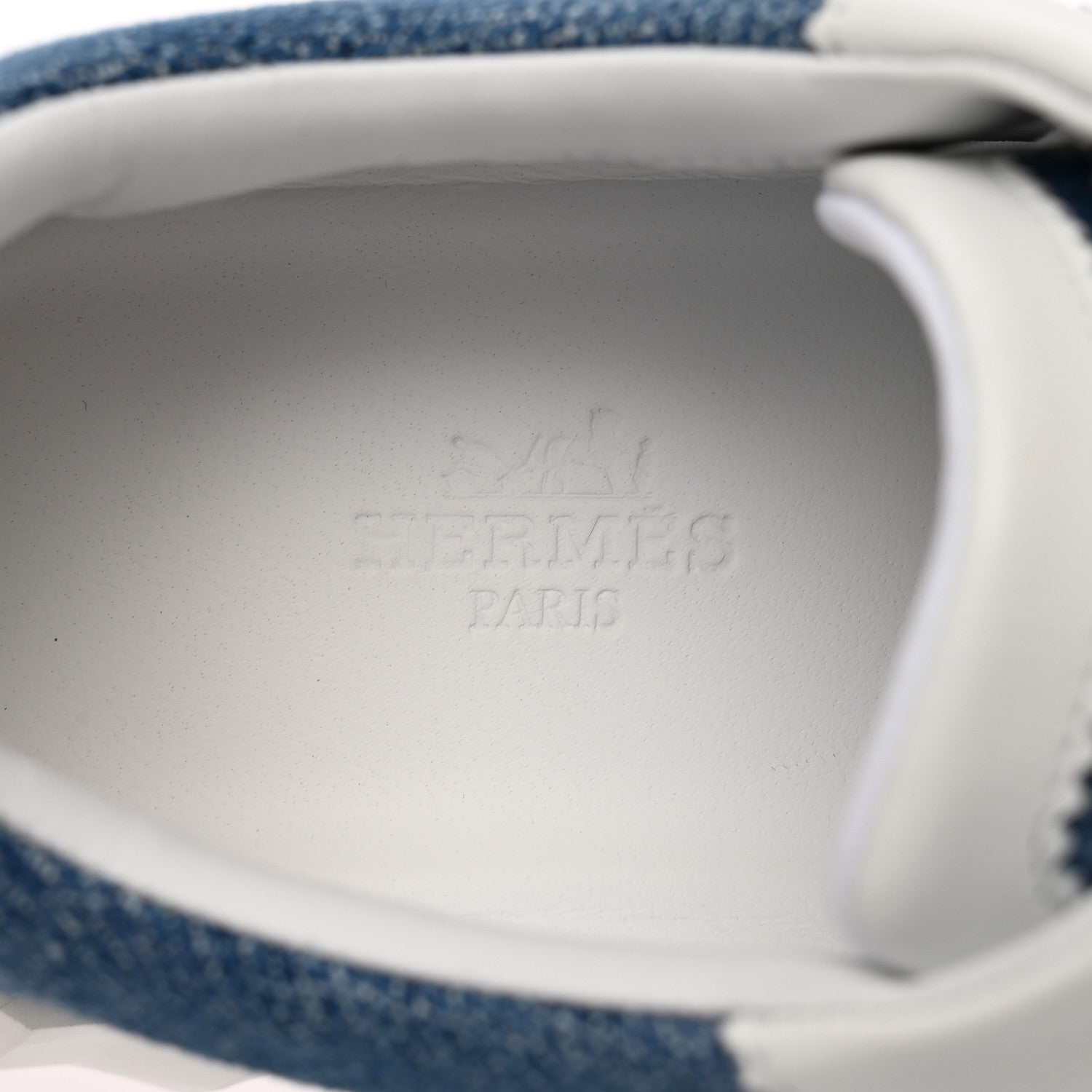 Hermes Denim Suede Goatskin Bouncing Sneakers 37 Bleu Clair White 6 of 12