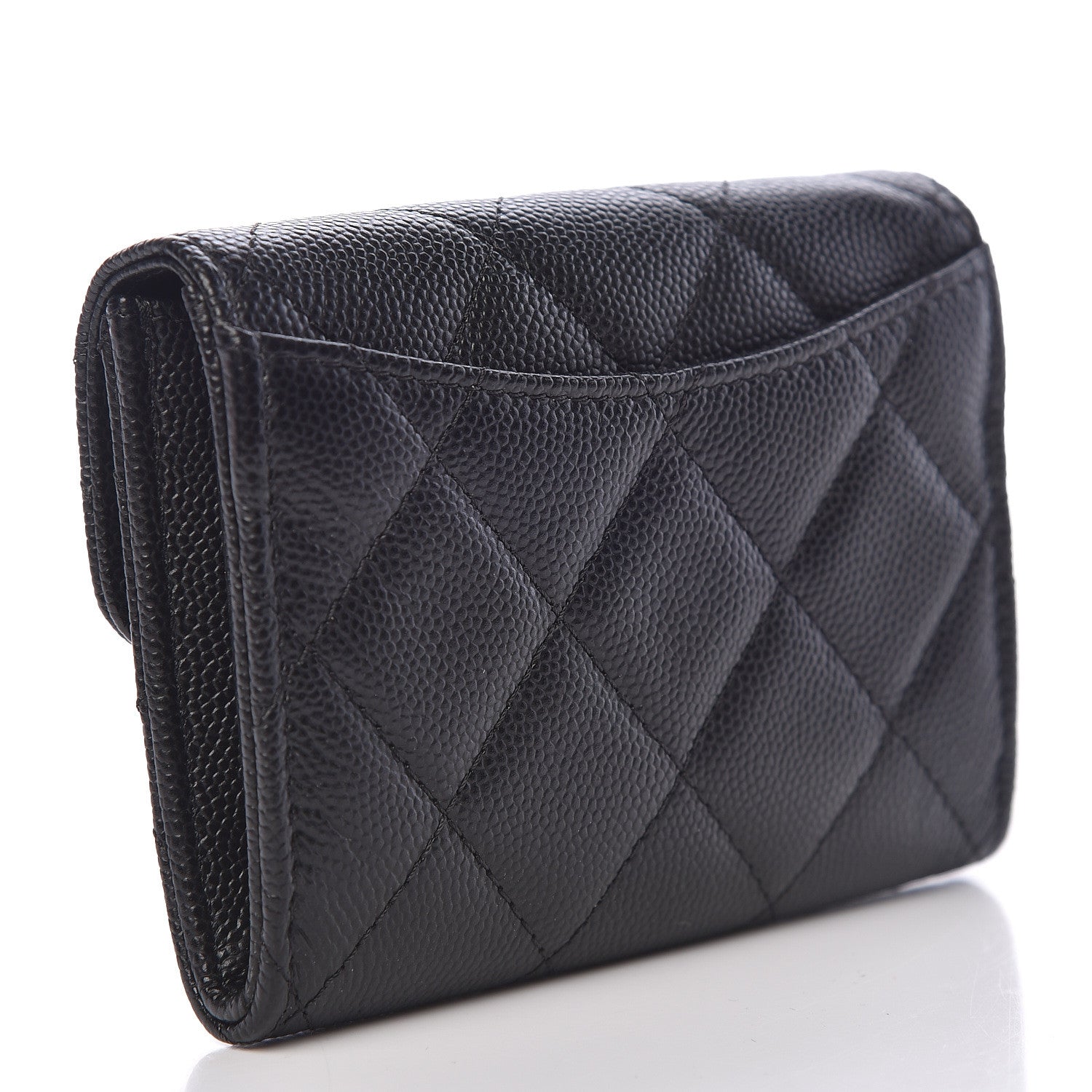 Chanel Caviar Quilted Flap Card Holder Wallet Black 3 of 9
