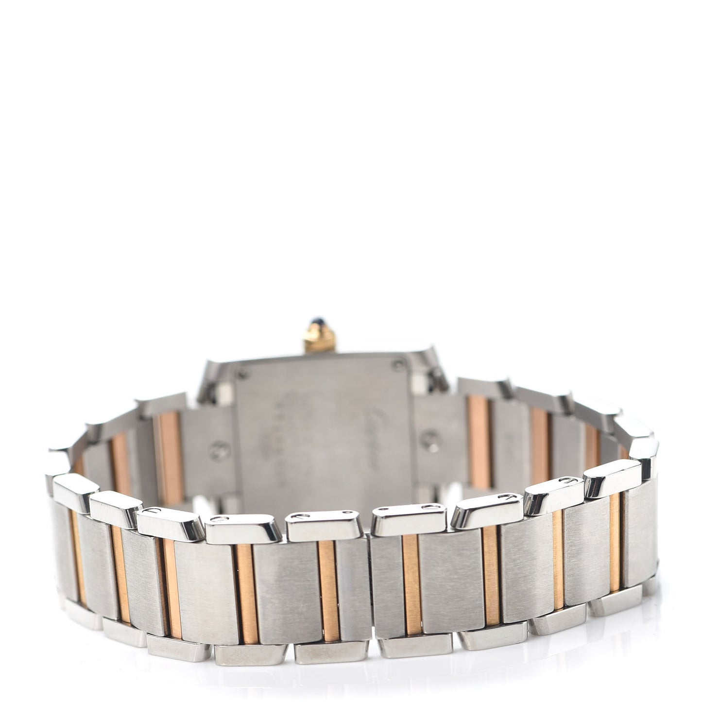 Stainless Steel 18K Pink Gold Mother of Pearl 20mm Tank Francaise Quartz Watch