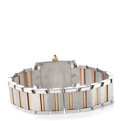 Cartier Stainless Steel 18K Pink Gold Mother of Pearl 20mm Tank Francaise Quartz Watch 3 of 4