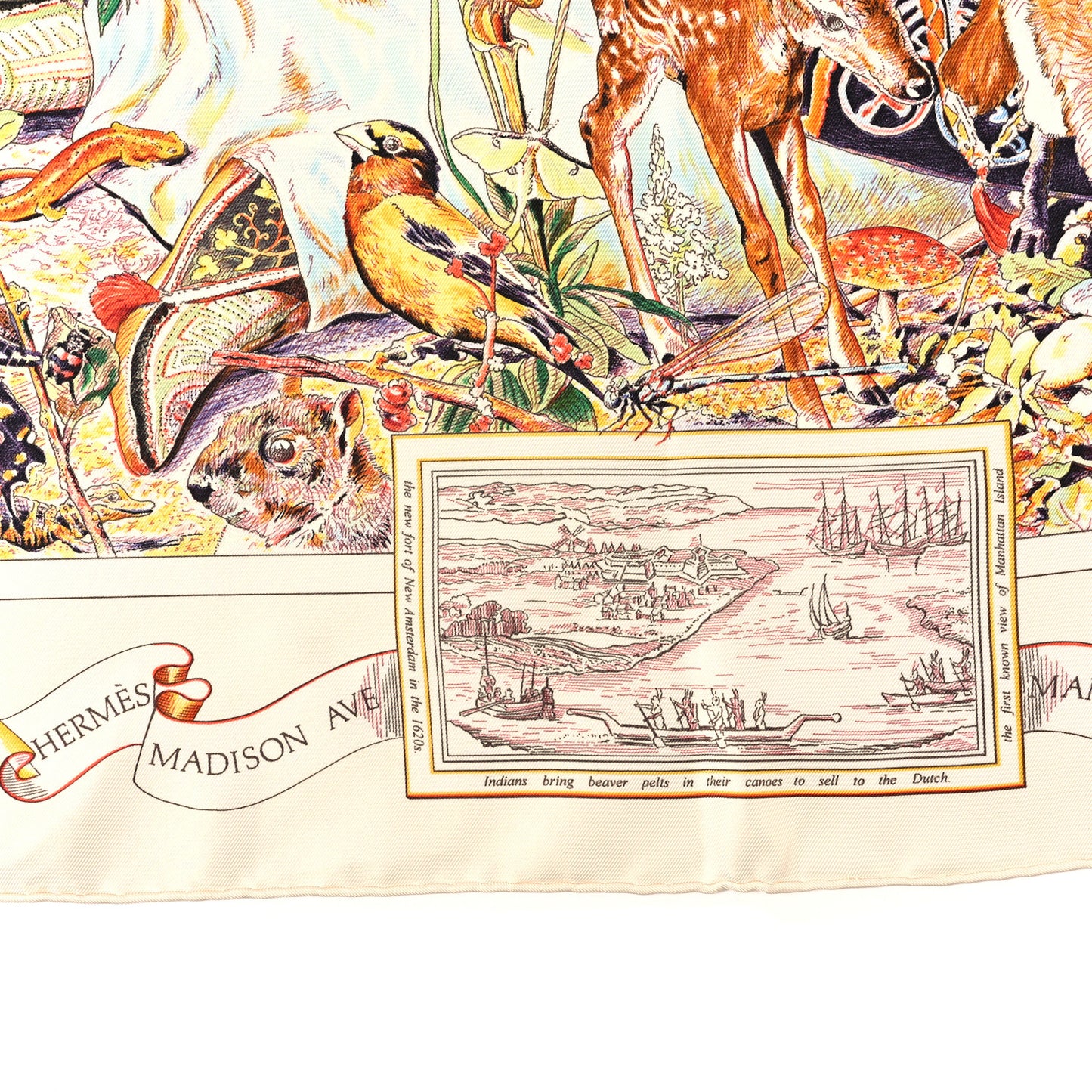 Silk Madison Avenue Scarf 90 Ivorie Multicolor