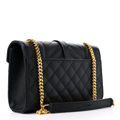 Saint Laurent Grain De Poudre Textured Mixed Matelasse Triquilt Small Monogram Satchel Black 2 of 8